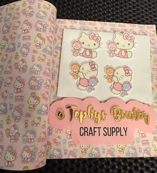 Litchi Leather Kitty Rosa claro