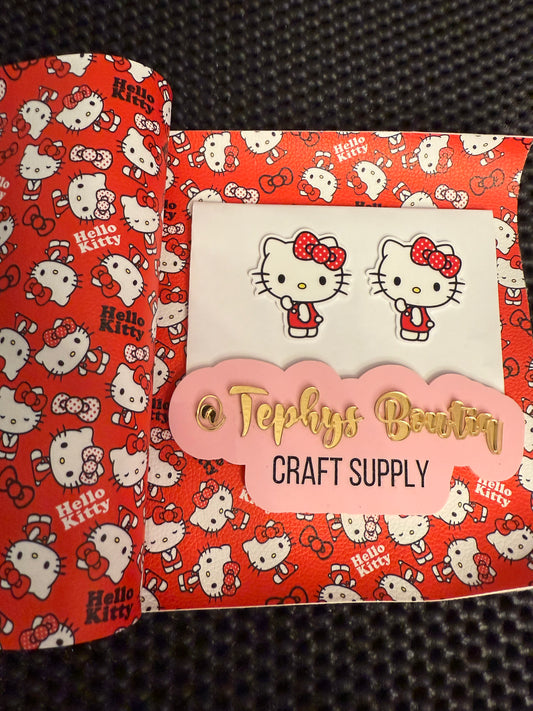 Litchi Leather Kitty Rojo