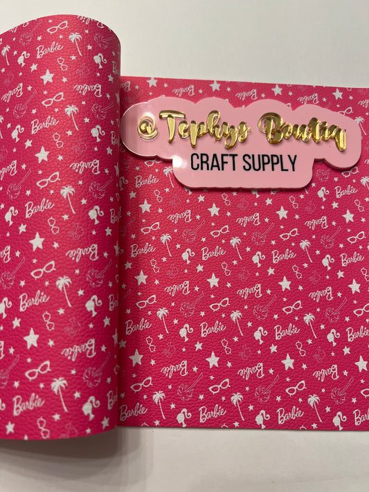 Litchi Leather Barbie palmas y gafas