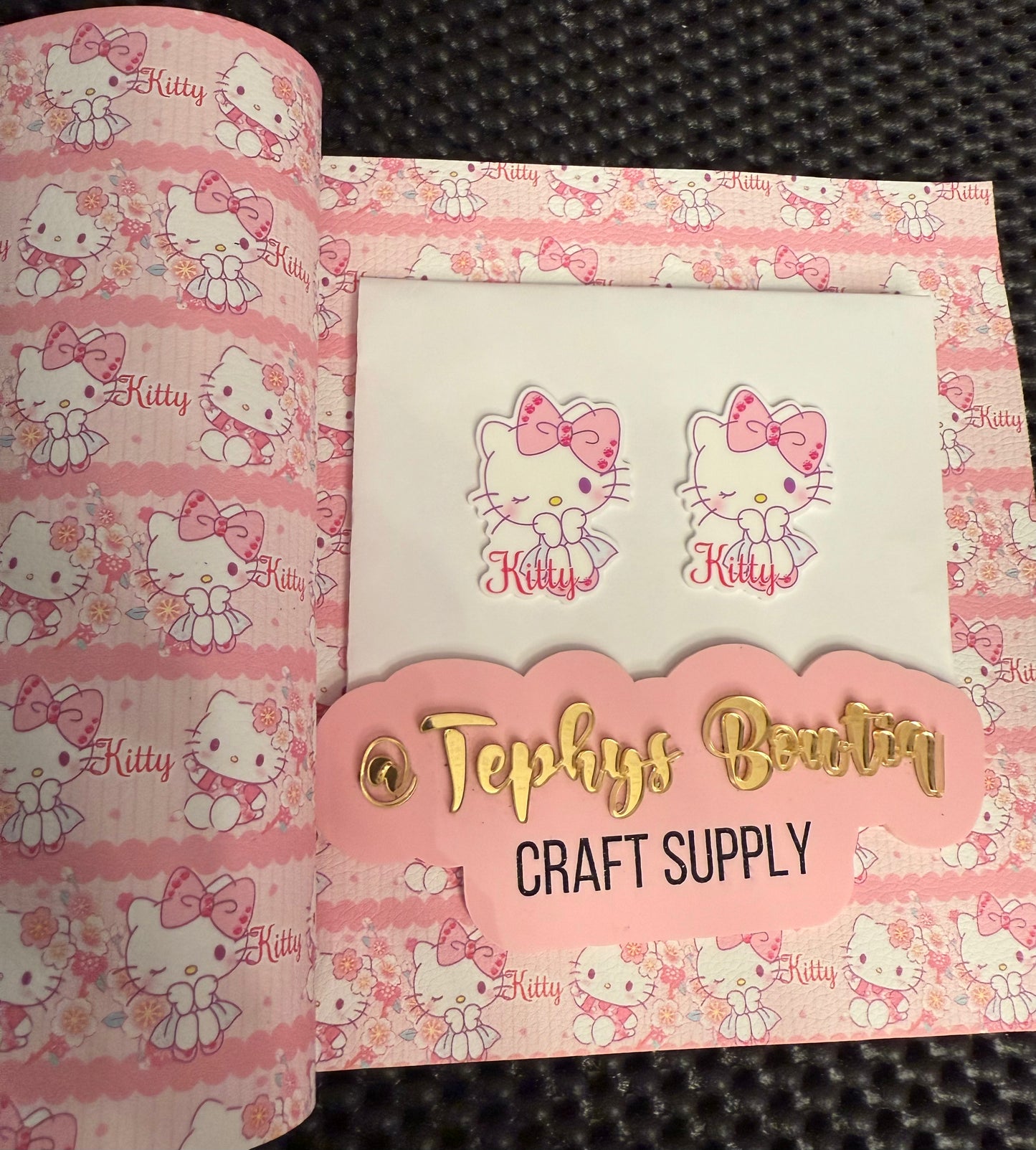 Litchi Leather Kitty Rosa