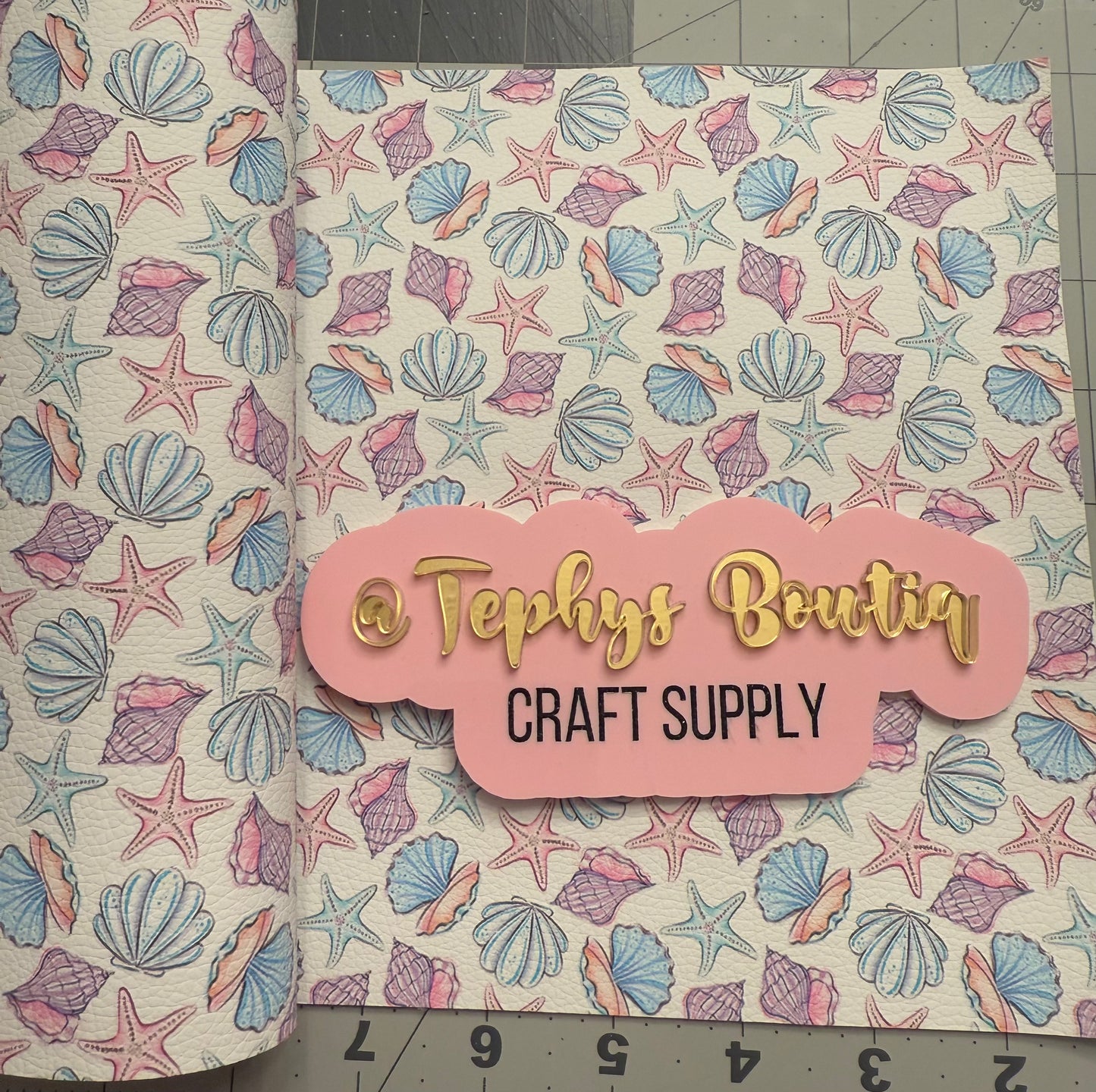 Litchi Leather conchas & estrellas Mar