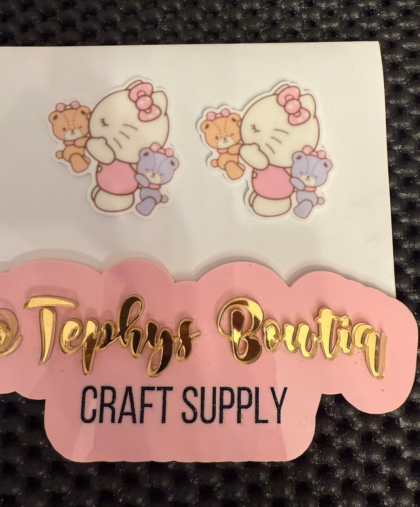 Litchi Leather Kitty Rosa claro