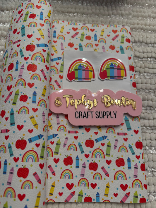 Litchi Leather crayolas arcoiris