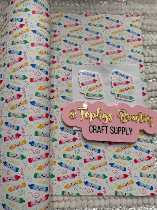 Litchi Leather Crayolas con ojitos