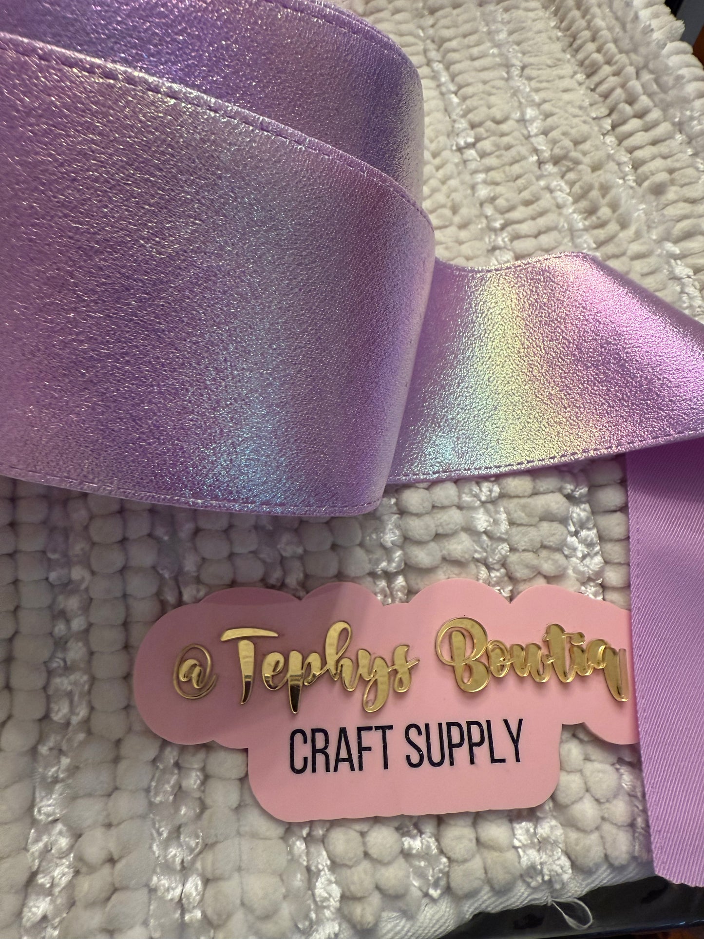 Cinta Lila metalica 3”