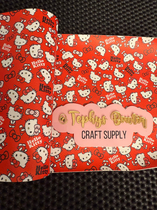 Litchi Leather Kitty Rojo